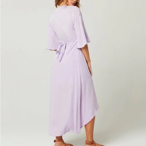 NWT L*SPACE Kellen Lilac Midi Cutout Wrap Dress Sz M - Picture 4 of 5